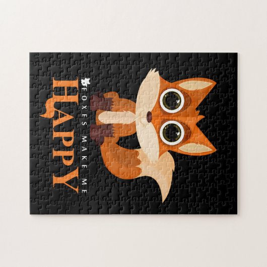 Puzzle Foxes Make Me Happy (Horizontal)