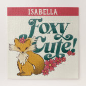Puzzle Foxy Cute avec Fleurs Personnalisé (Vertical)