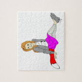 Puzzle foxy girl button (Vertical)