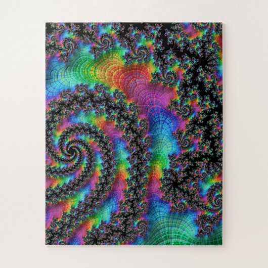 Puzzle Fractal arc-en-ciel psychédélique (Vertical)