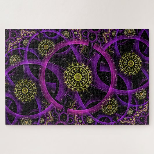 puzzle fractal en or violet (Horizontal)