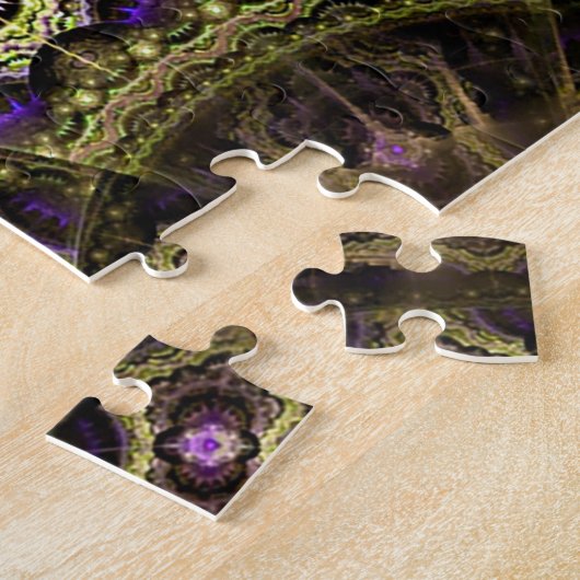 puzzle fractal en or violet (Côté)