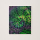 Puzzle Fractale avec spirale verte et violette (Vertical)