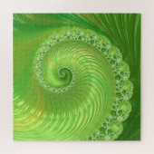Puzzle Fractale de spirale verte monochromatique (Horizontal)