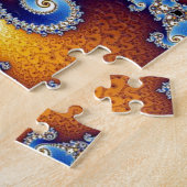 Puzzle Fractale en spirale bleue de Mandelbrot double (Côté)