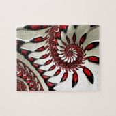 Puzzle Fractale en spirale rouge et noire (Horizontal)