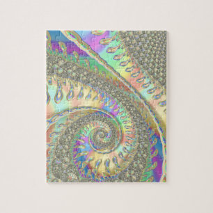 Puzzle Fractale numérique abstraite spirale colorée brill