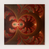 Puzzle Fractale orange rouge moderne abstraite lumineuse (Horizontal)