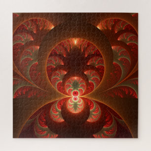 Puzzle Fractale orange rouge moderne abstraite lumineuse