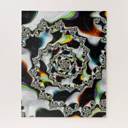 Puzzle Fractale spirale psychédélique moderne multicolore (Vertical)
