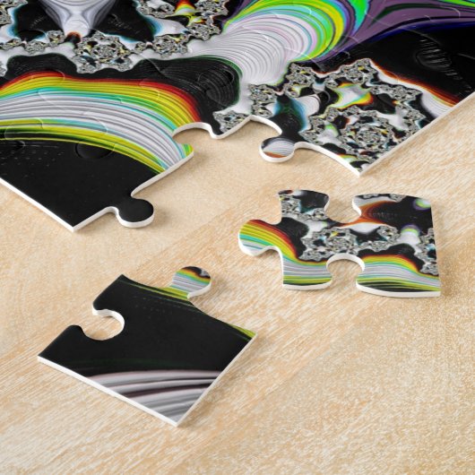Puzzle Fractale spirale psychédélique moderne multicolore (Côté)