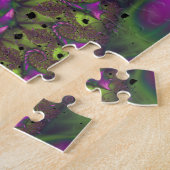 Puzzle Fractée avec des formes violet vert et rose pétale (Côté)