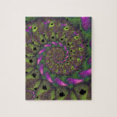 Puzzle Fractée avec des formes violet vert et rose pétale (Vertical)