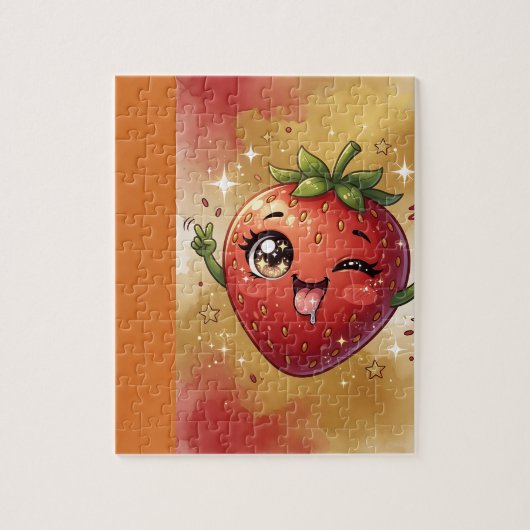 Puzzle Fraise Clin d'œil (Vertical)
