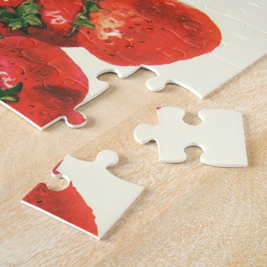 Puzzle Fraises anciennes dans un panier, nourriture fruit (Côté)