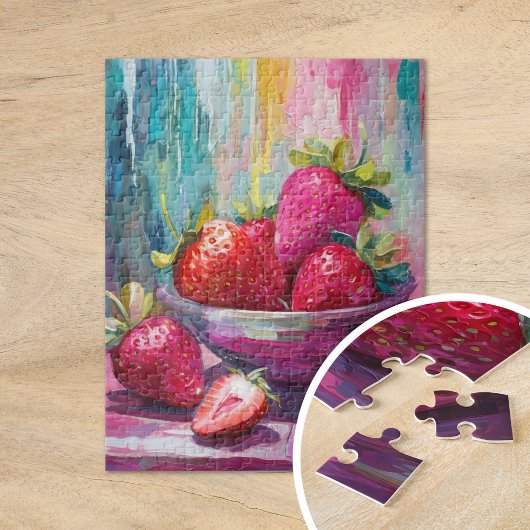 Puzzle Fraises Colorful Moderne Peinture Abstraite
