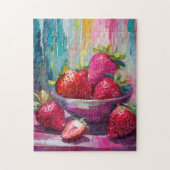Puzzle Fraises Colorful Moderne Peinture Abstraite (Vertical)