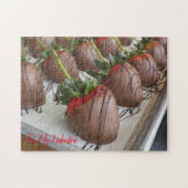 Puzzle Fraises couvertes de chocolat Saint-Valentin (Horizontal)