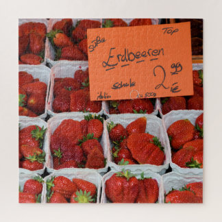 Puzzle Fraises - Erdbeeren - Marché allemand - 20x20