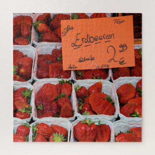 Puzzle Fraises - Erdbeeren - Marché allemand - 20x20 (Vertical)