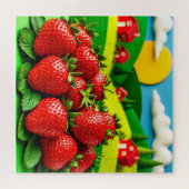Puzzle Fraises fraîches exposées sur Greenfield (Horizontal)