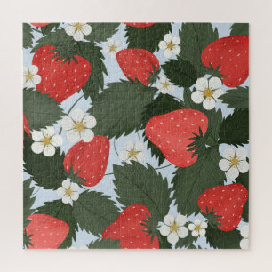 Puzzle Fraises : motif de fruits d'été.