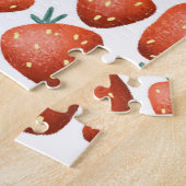 Puzzle Fraises rouges Arrière - plan blanc sans joint (Côté)