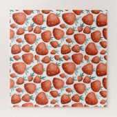 Puzzle Fraises rouges Arrière - plan blanc sans joint (Horizontal)