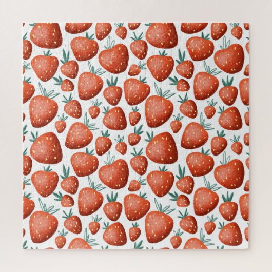 Puzzle Fraises rouges Arrière - plan blanc sans joint (Vertical)