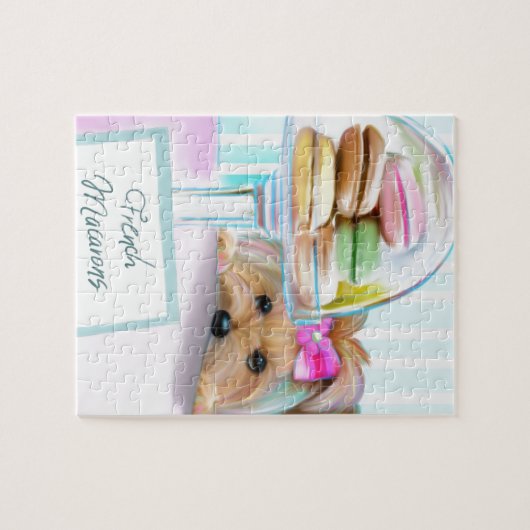 Puzzle Français Macarons de Yorkie (Horizontal)