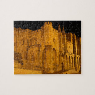 Puzzle France, Avignon, Provence, Palais des Papes la nui