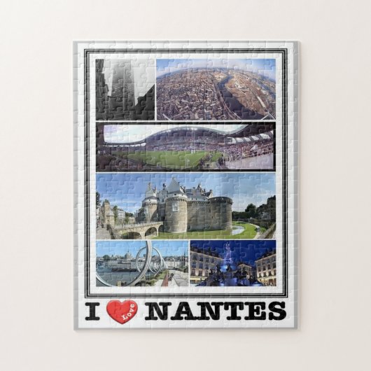 Puzzle France - Nantes - J'aime - (Vertical)