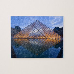 Puzzle France, Paris. Le Louvre au crépuscule. Crédit