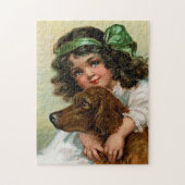 Puzzle Frances Brundage : Fille avec le chien (Vertical)