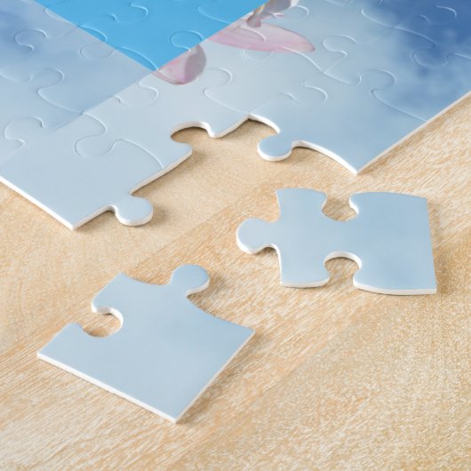 Puzzle Frangipani à fleurs roses, (Côté)