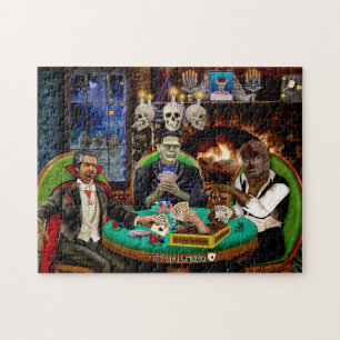 Puzzle Frankenstein et Dracula Halloween Monstre Poker 