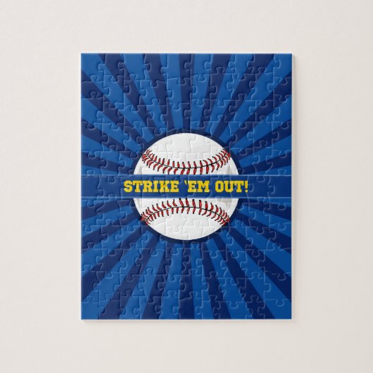Puzzle Frappe De Baseball "Em Out (Vertical)