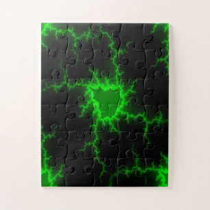 Puzzle Frappes de foudre verte Alien en Pitch noir