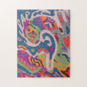 Puzzle "Fred the Cosmic Worm" Art Abstrait (Vertical)