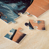 Puzzle French Bulldog avec lunettes de soleil sur une pla (Côté)