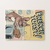 Puzzle French Bulldog Breakfast Cartoon Art (Horizontal)