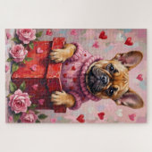 Puzzle French Bulldog Dog Valentine's Day Candy Box (Horizontal)