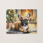 Puzzle French Bulldog Festif Chien Chien Chien Noël Chiot (Horizontal)