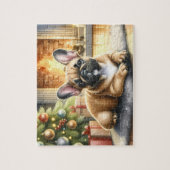 Puzzle French Bulldog Festif Chien Chien Chien Noël Chiot (Vertical)