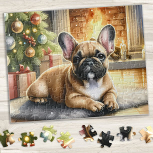 Puzzle French Bulldog Festif Chien Chien Chien Noël Chiot