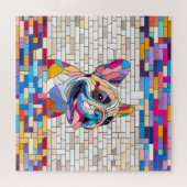 Puzzle French Bulldog -Frenchie - mosaïque colorée (Horizontal)