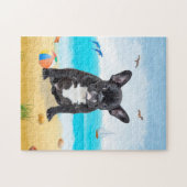 Puzzle french bulldog on beach (Horizontal)