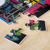Puzzle French Bulldog Playing Drums (Côté)