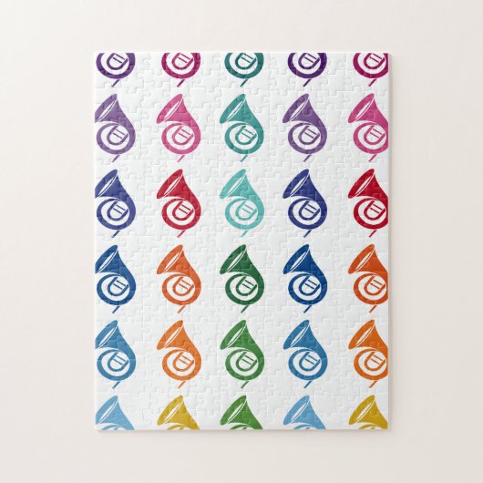 Puzzle French Horn Colorful Fun Array (Vertical)