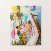 Puzzle Frenchie au massage de la piscine (Vertical)